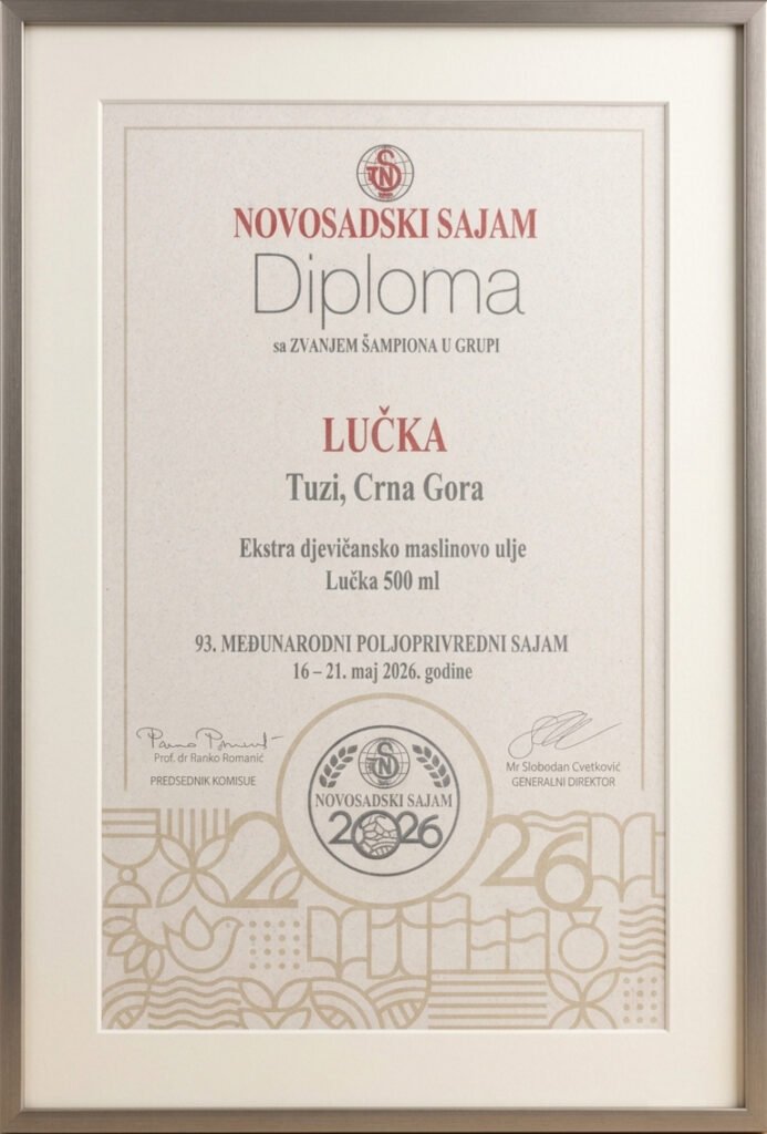 Diploma Lučka Olive – Novosadski sajam
