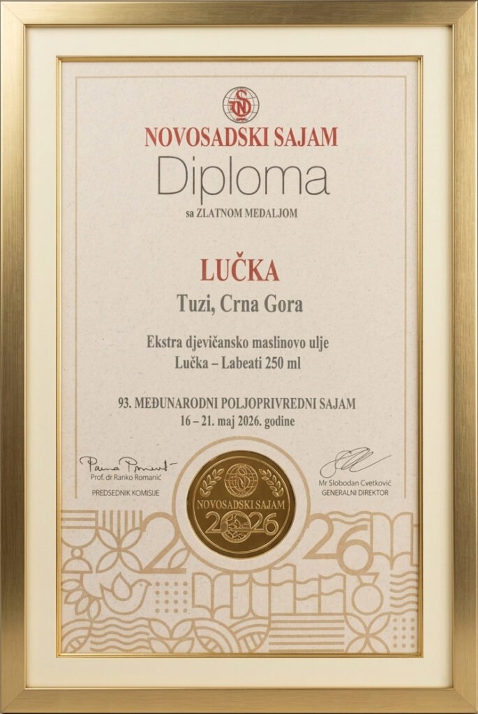 Zlatna diploma Lučka Olive – Novosadski sajam