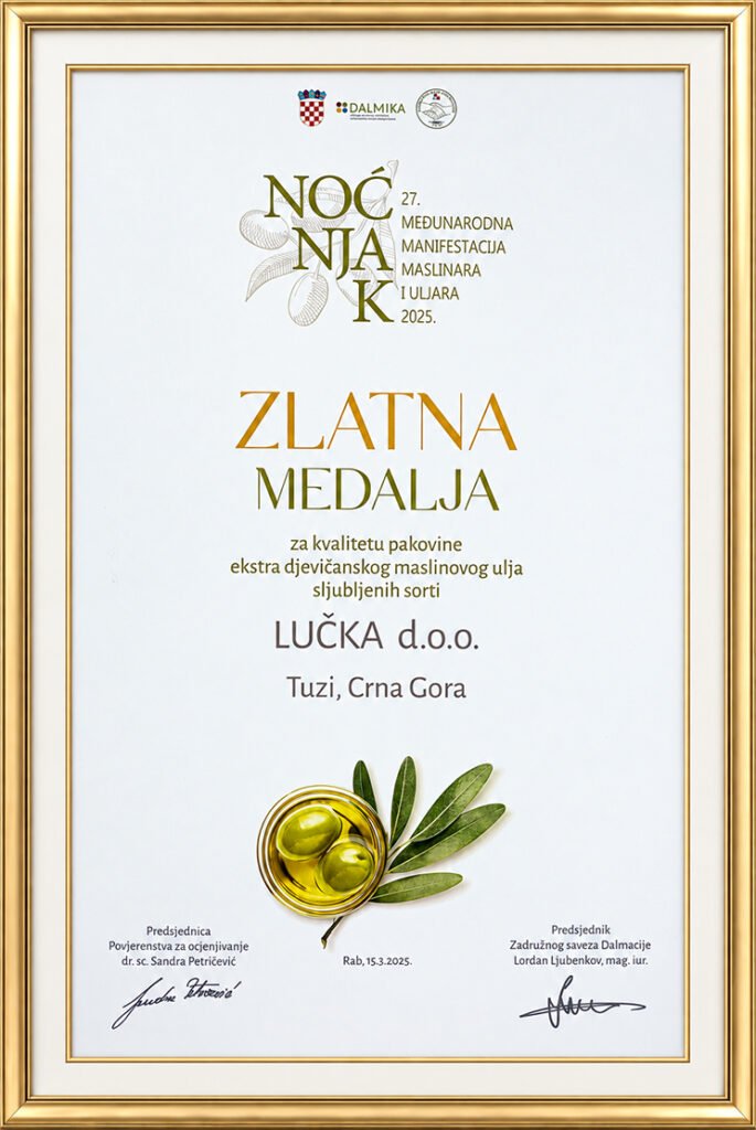 Zlatna medalja Noćnjak 2025 – Lučka Olive